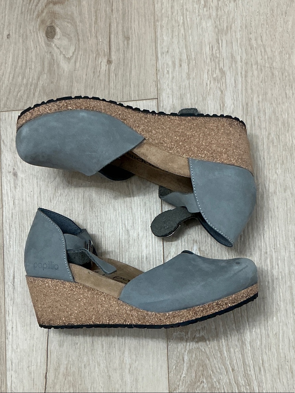 Papillio Women's Slate Gray Mary Jane Clogs with Buckle - Picture 2 of 4